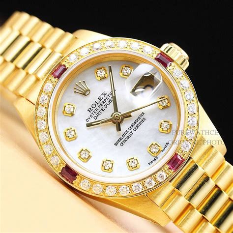 used rolex gold women|second hand Rolex ladies watches.